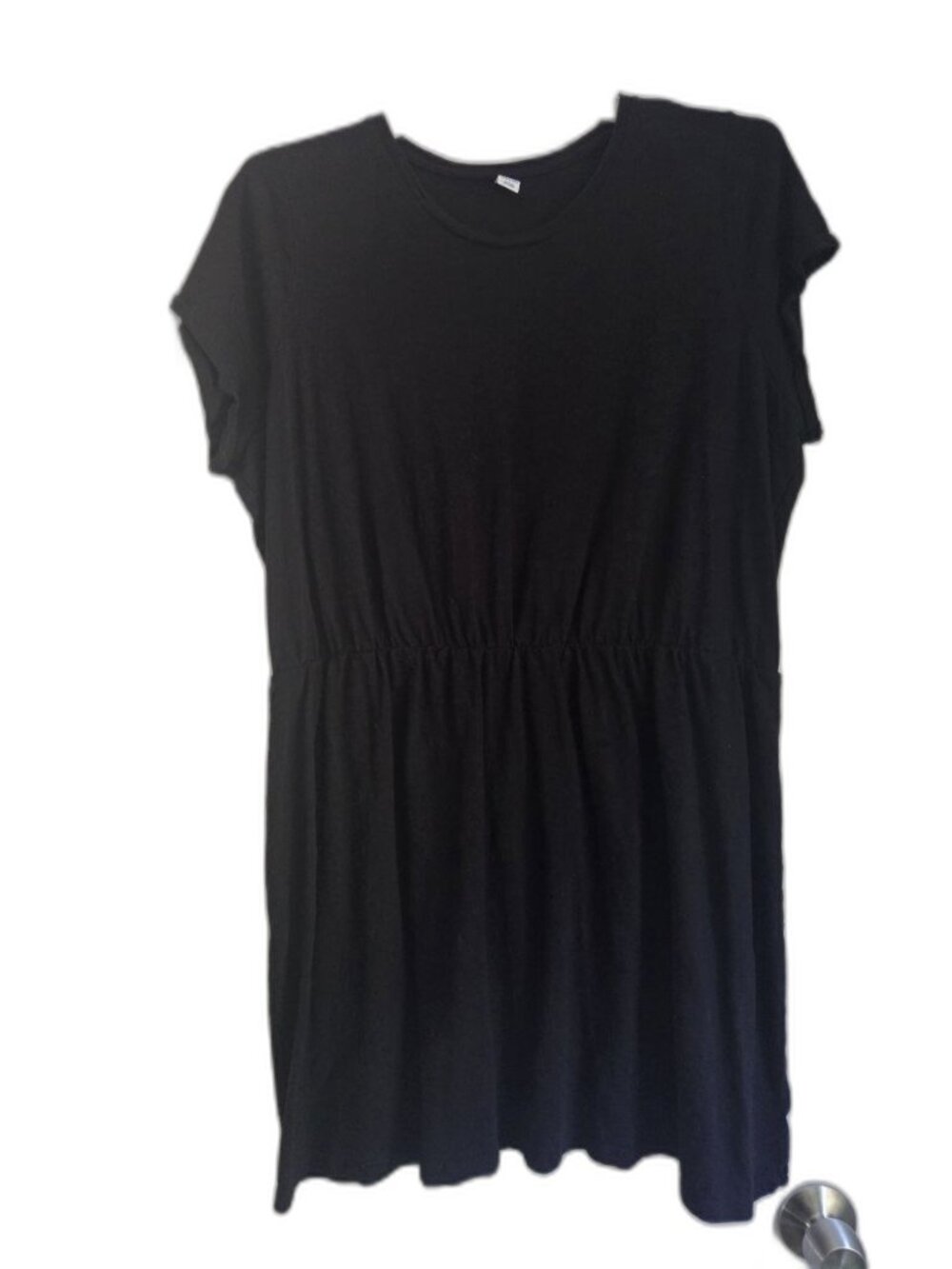 Old Navy Black Smocked Elastic Waist T-Shirt Dress Tunic XXL